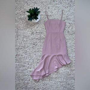 Superdown Malaya Asymmetric Slip Dress Pastel Pink Size XXS Ruffle Midi